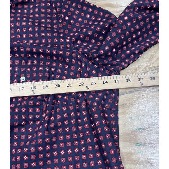 Talbots Woman Plus Size 20W Button Up Roll Tab Blue Red Floral Mature Preppy - Picture 9 of 12